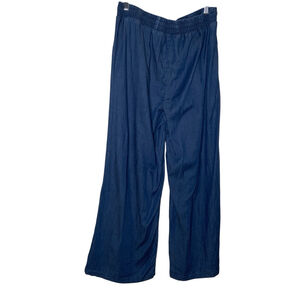 Blue relaxed fit pants with elastic waist. Size 16